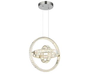 Netlighting Neil Pendant Chrome K5 Crystals 3x LED Dimmable 2700 6000K in Grey Netlighting Grey