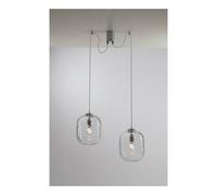 Netlighting Nereide Twin Dome Ceiling Pendant Light E27 in Clear Netlighting Clear