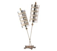 Nettle Luxe 2 Light Table Lamp Cream Silver Leaf E27 Netlighting Beige One Size