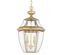 Netlighting Newbury 2 Light Large Outdoor Ceiling Chain Lantern Polished Brass E14 in Yellow Netlighting Yellow