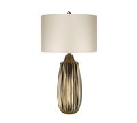 Netlighting Newham 1 Light Large Table Lamp Bronze Ceramic Pearl shade E27 in Brown Netlighting Brown