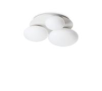 Netlighting NINFEA 3 Light Round DecoratiGlass Flush Ceiling Light White Netlighting White