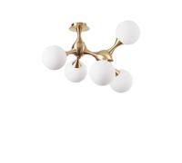 Netlighting Nodi Indoor Mutli Arm Ceiling Lamp 5 Lights Brass Satin E14 in Yellow Netlighting Yellow