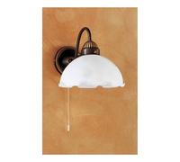 Netlighting Nonna Cottage Style Glass Wall Light Matt Antique Brass 1x E27 in Bronze Netlighting Bronze