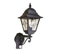 Netlighting Norfolk 1 Light Outdoor Motion Sensor Lantern Light Black IP43 E27 Netlighting Black