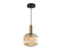 Netlighting Norma Globe Pendant Ceiling Light Black Brass Amber Glass E27 Netlighting Black