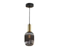 Netlighting Norma Globe Pendant Ceiling Light Black Brass Glass E27 Netlighting Black