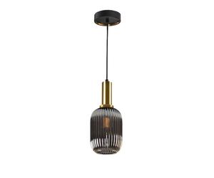 Netlighting Norma Globe Pendant Ceiling Light Black Brass Glass E27 Netlighting Black