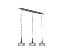 Netlighting O2 Ceiling Pendant 3 Light E27 Line Large Polished Chrome in Grey Netlighting Grey