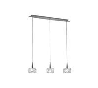 Netlighting O2 Ceiling Pendant 3 Light G9 Line Small Polished Chrome in Grey Netlighting Grey