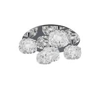Netlighting O2 Flush Cluster Ceiling 5 Light G9 Polished Chrome in Grey Netlighting Grey
