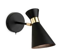 Netlighting Ohio 1 Light Indoor Wall Light (Switched) Black Brass E27 Netlighting Black