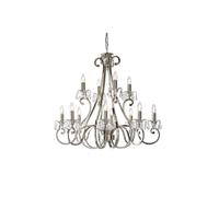 Netlighting Oksana 12 Light Chandelier Polished Nickel Plate Finish E14 in Grey Netlighting Grey