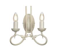 Netlighting Olivia 2 Light Indoor Candle Wall Light Gold Ivory E14 in White Netlighting White