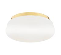 Netlighting Ombra Flush Ceiling 3 Light Opal Matt Brass Elements in White Netlighting White