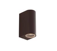 Netlighting One Outdoor Aluminum Up Down Wall Light Corten IP54 GU10 in Brown Netlighting Brown