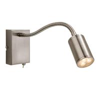 Netlighting Orion LED 3 Light Flexi Indoor Wall Spotlight (Switched) Brushed Steel in Grey Netlighting Grey