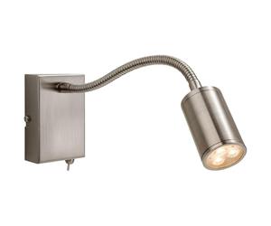 Netlighting Orion LED 3 Light Flexi Indoor Wall Spotlight (Switched) Brushed Steel in Grey Netlighting Grey