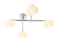 Netlighting 'ORISTANO' Dimmable 4 Light Glass Semi Flush Bathroom Ceiling Lamp in Silver Netlighting Silver