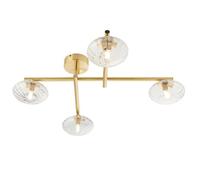 Netlighting 'ORISTANO' Dimmable 4 Light Glass Semi Flush Bathroom Ceiling Lamp in Yellow Netlighting Yellow