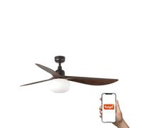 Netlighting Outwood Large 3 Blade Ceiling Fan Brown Light 1x E27 Tuya Smart System Netlighting Brown