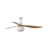 Netlighting Outwood Large 3 Blade Ceiling Fan White Oak Wood Light 1x E27 IP44 in Brown Netlighting Brown