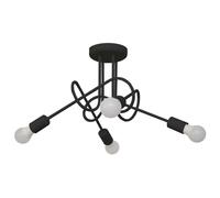 Netlighting Oxford Multi Arm Semi Flush Ceiling Light Black 44cm Netlighting Black