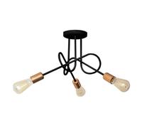 Netlighting Oxford Multi Arm Semi Flush Ceiling Light Black Copper 50cm Netlighting Black