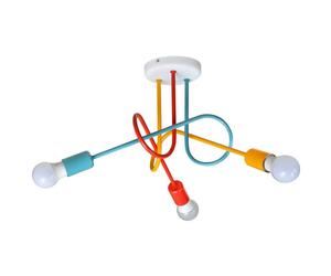 Netlighting Oxford Multi Arm Semi Flush Ceiling Light Orange Red Turquoise 50cm Netlighting Multicolor