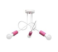 Netlighting Oxford Multi Arm Semi Flush Ceiling Light White Pink 38cm Netlighting White