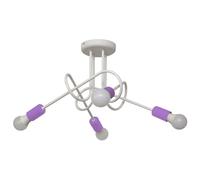 Netlighting Oxford Multi Arm Semi Flush Ceiling Light White Purple 44cm Netlighting White