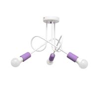 Netlighting Oxford Multi Arm Semi Flush Ceiling Light White Purple 50cm Netlighting White