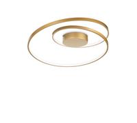 OZ Dimmable Swirl Integrated LED Semi Flush Light Brass 3000K Netlighting Yellow One Size