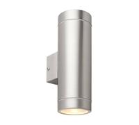 Netlighting Palin XL Outdoor Up Down Wall Lamp Brushed Stainless Steel & Clear Glass IP44 in Grey Netlighting Grey
