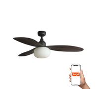 Netlighting Palma Medium 3 Blade Ceiling Fan Brown Light 1x E27 IP44 Smart Netlighting Brown