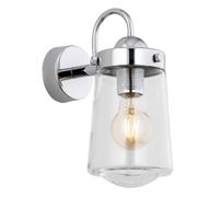 Netlighting Pasadena Outdoor Wall Lantern Transparent Chrome IP44 in Silver Netlighting Silver