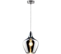 Netlighting Paso Dome Pendant Ceiling Light Nickel Matt Smoke Glass Shade 1x E14 in Grey Netlighting Grey