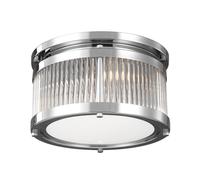 Netlighting Paulson 3 Light Bathroom Flush Mount Ceiling Light Chrome IP44 G9 in Grey Netlighting Grey