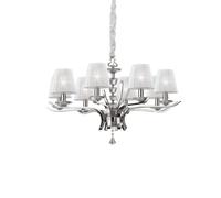 Netlighting Pegaso 8 Light Crystal Multi Arm Chandelier Chrome White Finish E14 in Clear Netlighting Clear