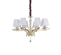 Netlighting Pegaso 8 Light Multi Arm Pendant Light Satin Brass in Yellow Netlighting Yellow