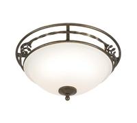 Netlighting Pembroke 2 Light Flush Ceiling Light Black Gold E27 Netlighting Black