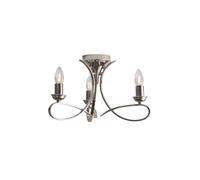 Netlighting Penn 3 Light Semi Flush Multi Arm Ceiling Light Polished Nickel E14 in Grey Netlighting Grey