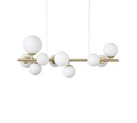 Netlighting Perlage 10 Light Linear Globe Pendant Ceiling Light Brass in Yellow Netlighting Yellow