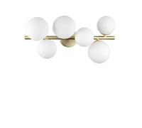 Netlighting Perlage 6 Light Globe Ceiling Light Brass White Glass Shade in Gold Netlighting Gold