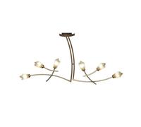 Netlighting Pietra Linear Pendant 2 Arm 6 Light G9 Antique Brass in Bronze Netlighting Bronze