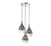 Netlighting Pilua Cluster Pendant Ceiling Light Chrome 3x E27 in Grey Netlighting Grey