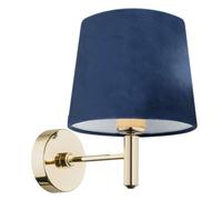 Netlighting Ponte Wall Lamp With Shade Navy Blue Dark Brass Steel Netlighting Navy