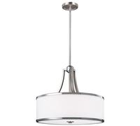 Luminosa Lighting Elstead Prospect Park 4 Light Round Ceiling Pendant Satin Nickel, Chrome, E27