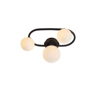Netlighting Pulsa Bathroom Globe Semi Flush 3 Lamp Ceiling Light Matt Black IP44 Netlighting Black