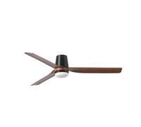 Netlighting Punt Tub 132cm Smart LED Ceiling Fan Matt Black Walnut Blades CCT Netlighting Black